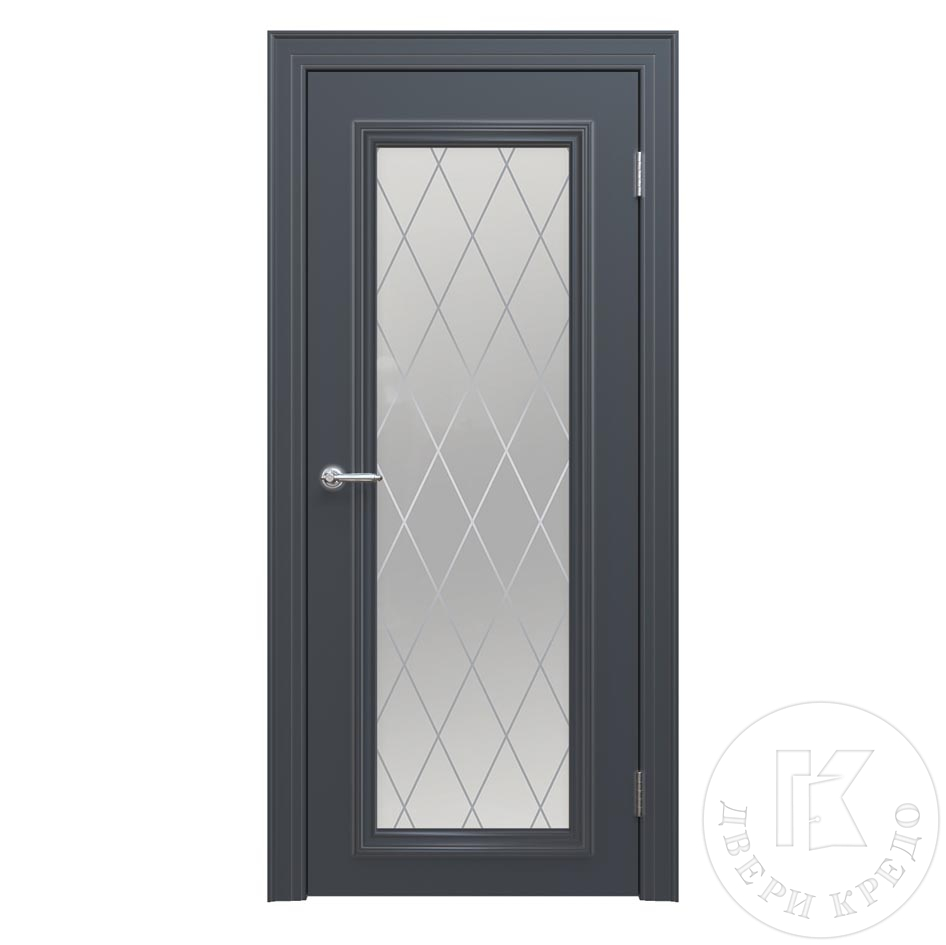 Дверь остеклённая окрашенная эмалью ПДО.401 тёмная